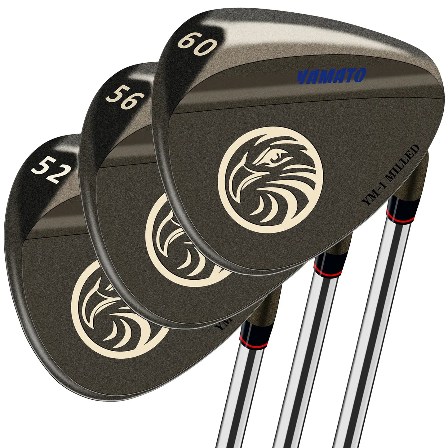 Yamato forged wedge set 52 56 60 degree – soft feel carbon steel, anti-glare finish, optimized for short game precision.
