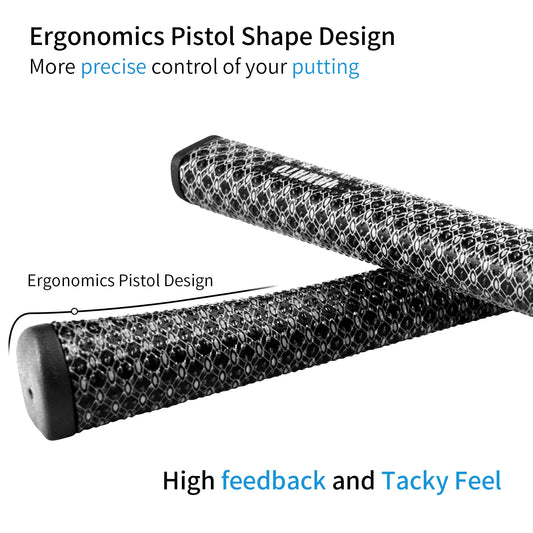 Detailed texture and anti-slip lines on white Yamato golf grip