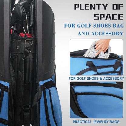 Yamato golf case interior with adjustable padded straps - Secure club organization