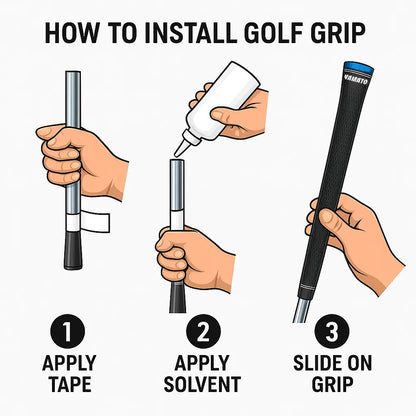 Step-by-step installation of Yamato youth golf grips on junior golf clubs