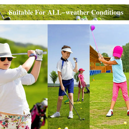 Child practicing golf swing with Yamato junior golf grips for kids, non-slip design for better control