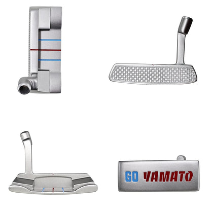 Multiple angles of Yamato blade putter including face, top, sole, and side.