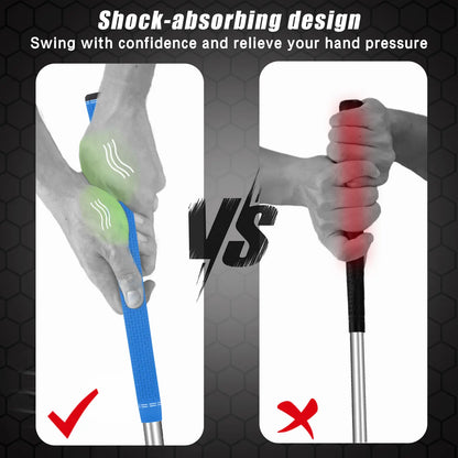 Shock absorption design of Yamato blue golf grips – reduces vibration for a more comfortable swing.
