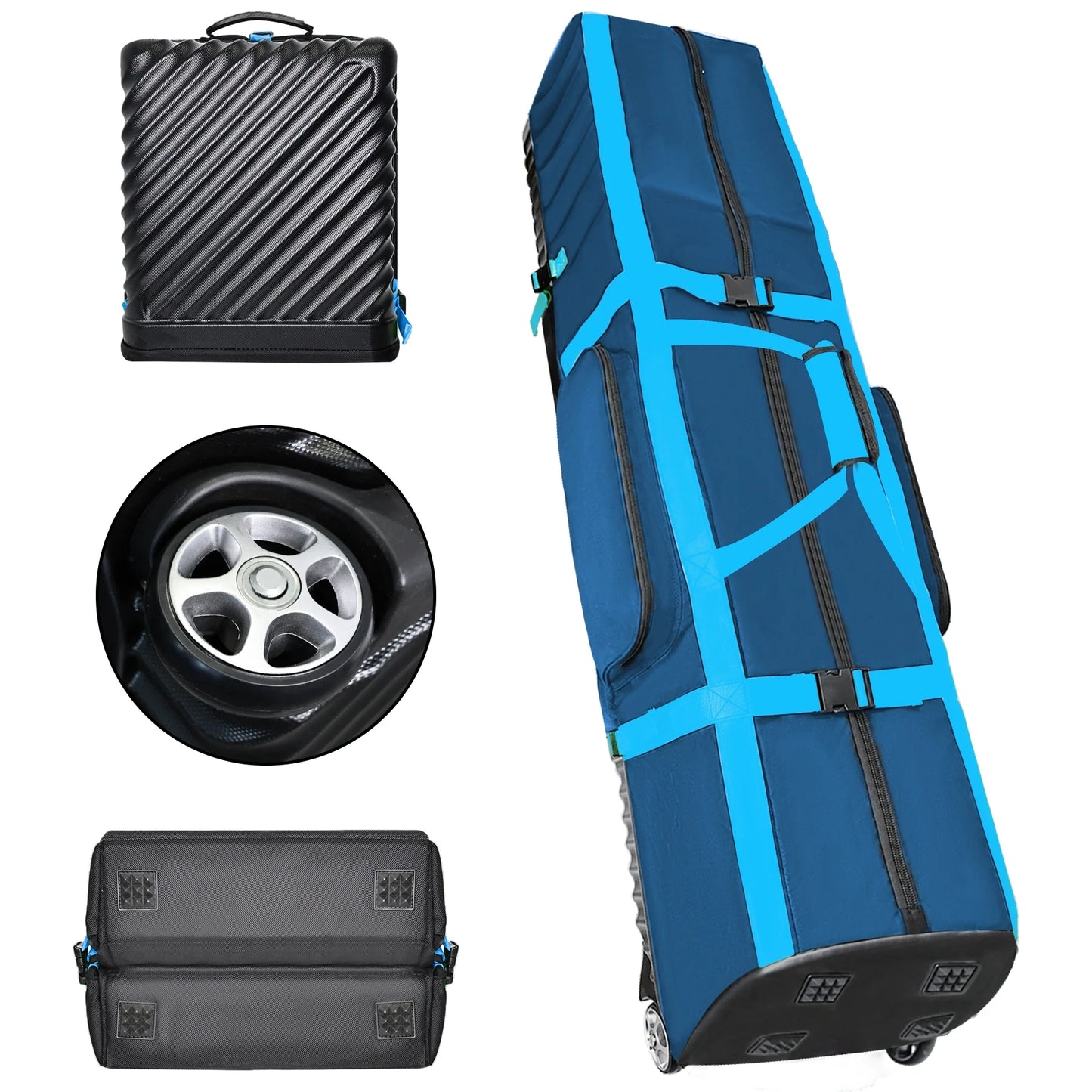 Blue Yamato Foldable Golf Travel Case - Lightweight Hard Shell Golf Bag for Travel Protection