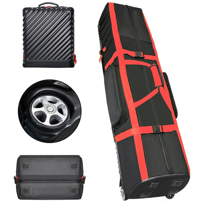 Red Yamato Foldable Golf Travel Case - Durable Hard Shell with TSA Lock for Air Travel
