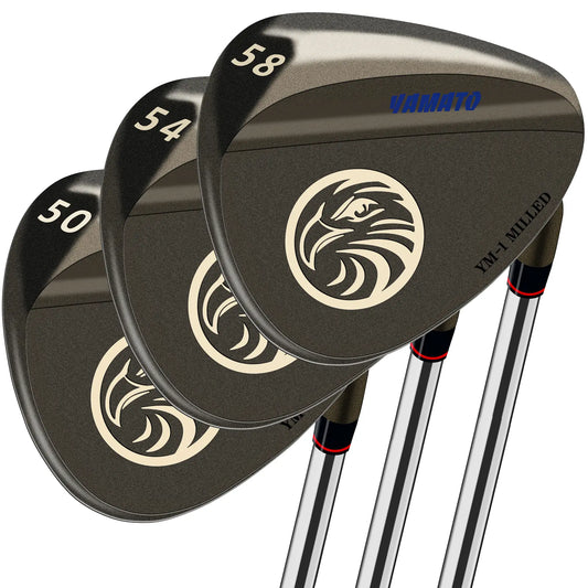 Yamato forged golf wedge set 50 54 58 degree – high spin milled face, laser-engraved skull design, ideal for approach and bunker shots.