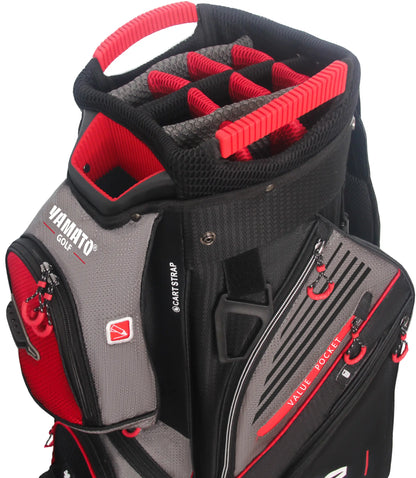 Yamato 14-way lightweight golf cart bag with waterproof rain cover – Premium durable design for course or range