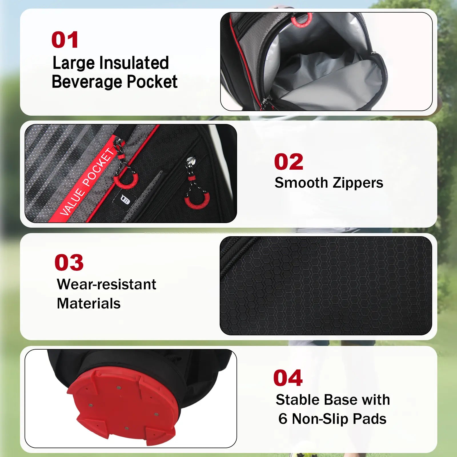 Yamato golf cart bag insulated pocket - Keeps drinks cold for 4+ hours