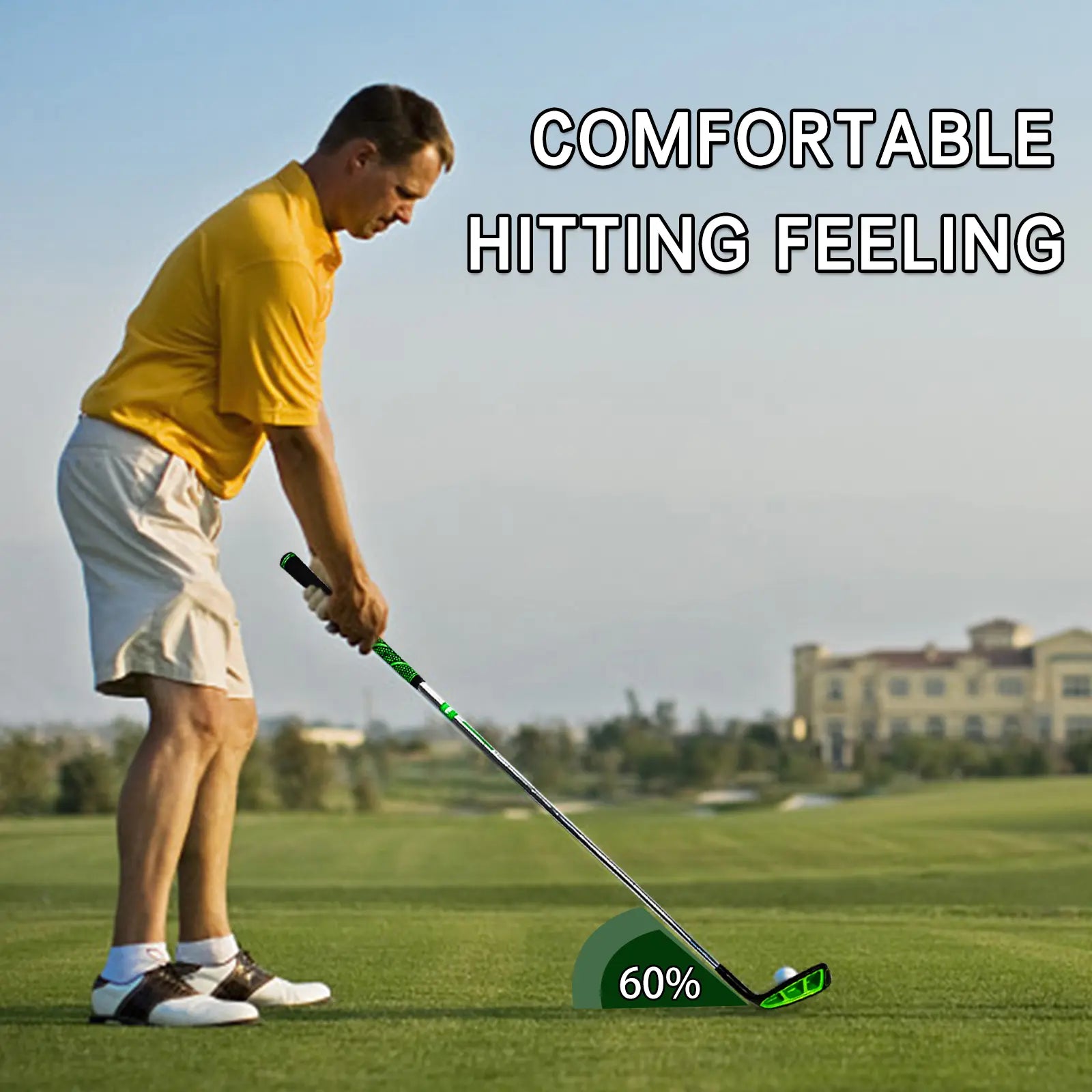 YAMATO Golf Chipper in Action – Golfer Hitting a Shot on the Grass