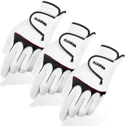 Yamato Golf Gloves Left Hand 3-Pack for Men