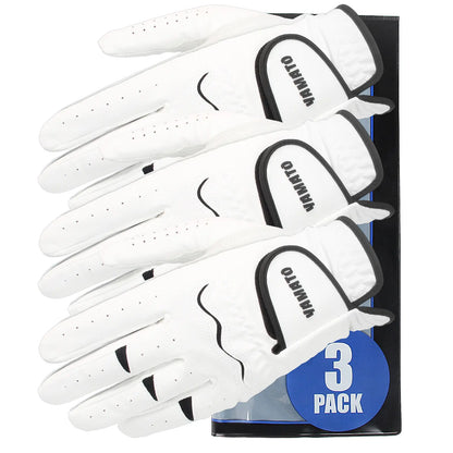 Yamato men’s left-hand golf gloves, 3-pack for right-handed golfers, breathable and all-weather design
