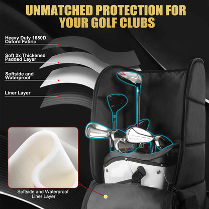 Yamato golf travel bag padded interior – Thick foam protection for clubs during flights