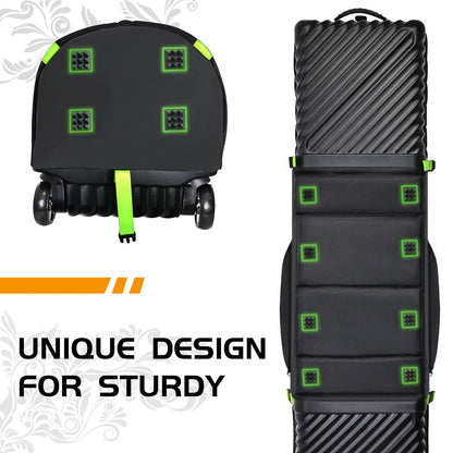 Yamato golf travel case heavy-duty bottom with reinforced corners and smooth-rolling wheels - Durable airport handling