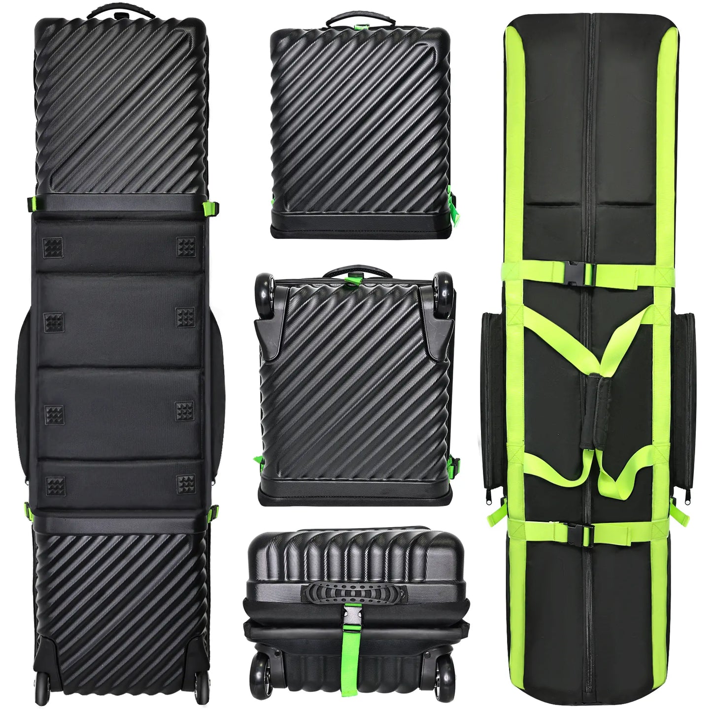 Exploded view of Yamato golf travel case hard shell panels - Showcasing durable interlocking construction