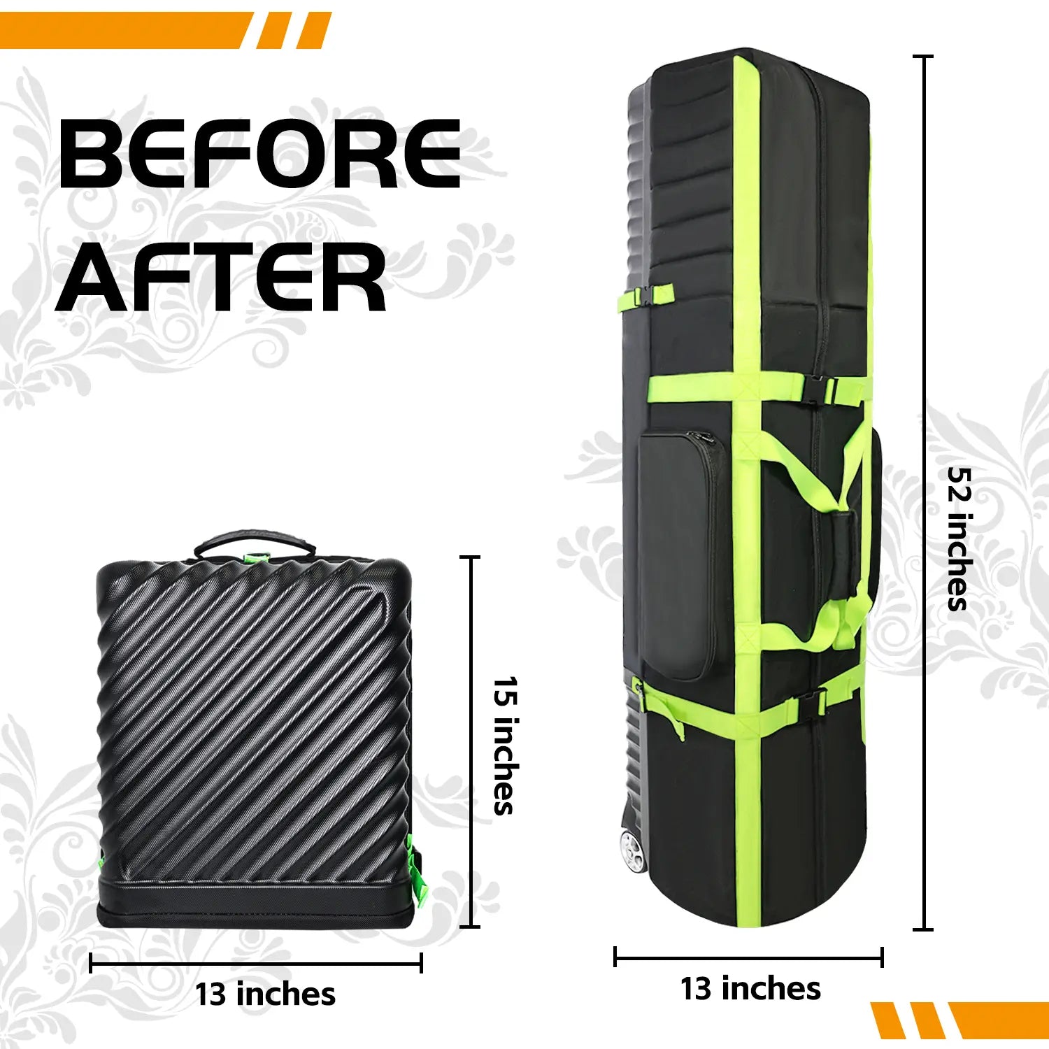 Yamato golf travel case dimensions (13in*15in) - Fits most standard golf club sets