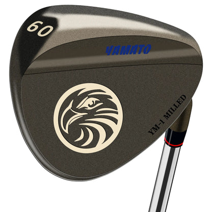 Yamato 60 degree wedge with high loft and aggressive grooves for maximum spin on short game.