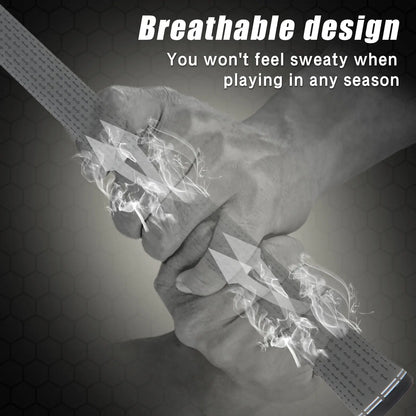 Breathable material close-up of Yamato gray golf grips – enhances comfort and prevents slipping.