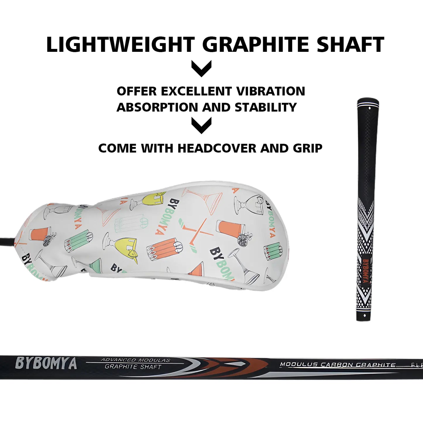 Yamato hybrid golf club showing graphite shaft and textured grip