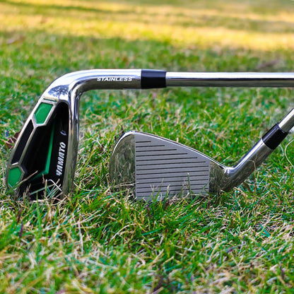 Front and Back View of Yamato Stainless Steel Iron on Grass
