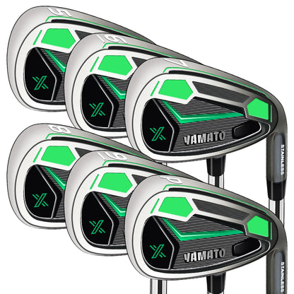 Yamato Stainless Steel 6-Piece Golf Iron Set – 5 to PW – Front View