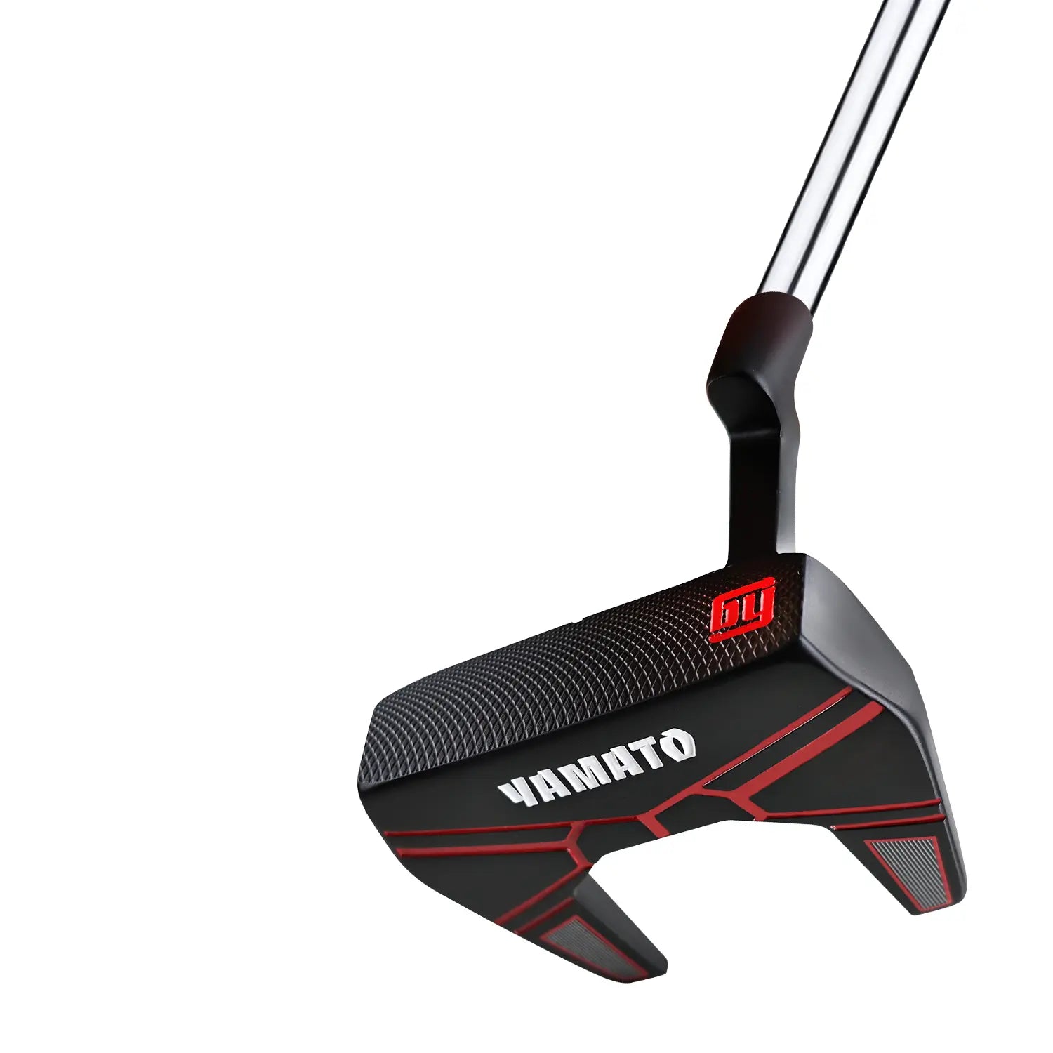 Textured face of Yamato golf putter shown in detail to highlight enhanced friction and forgiveness.