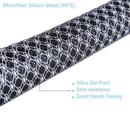 Close‑up of Yamato putter grip showing microfiber silicone bead texture, ergonomic pistol shape, lightweight washable EVA core