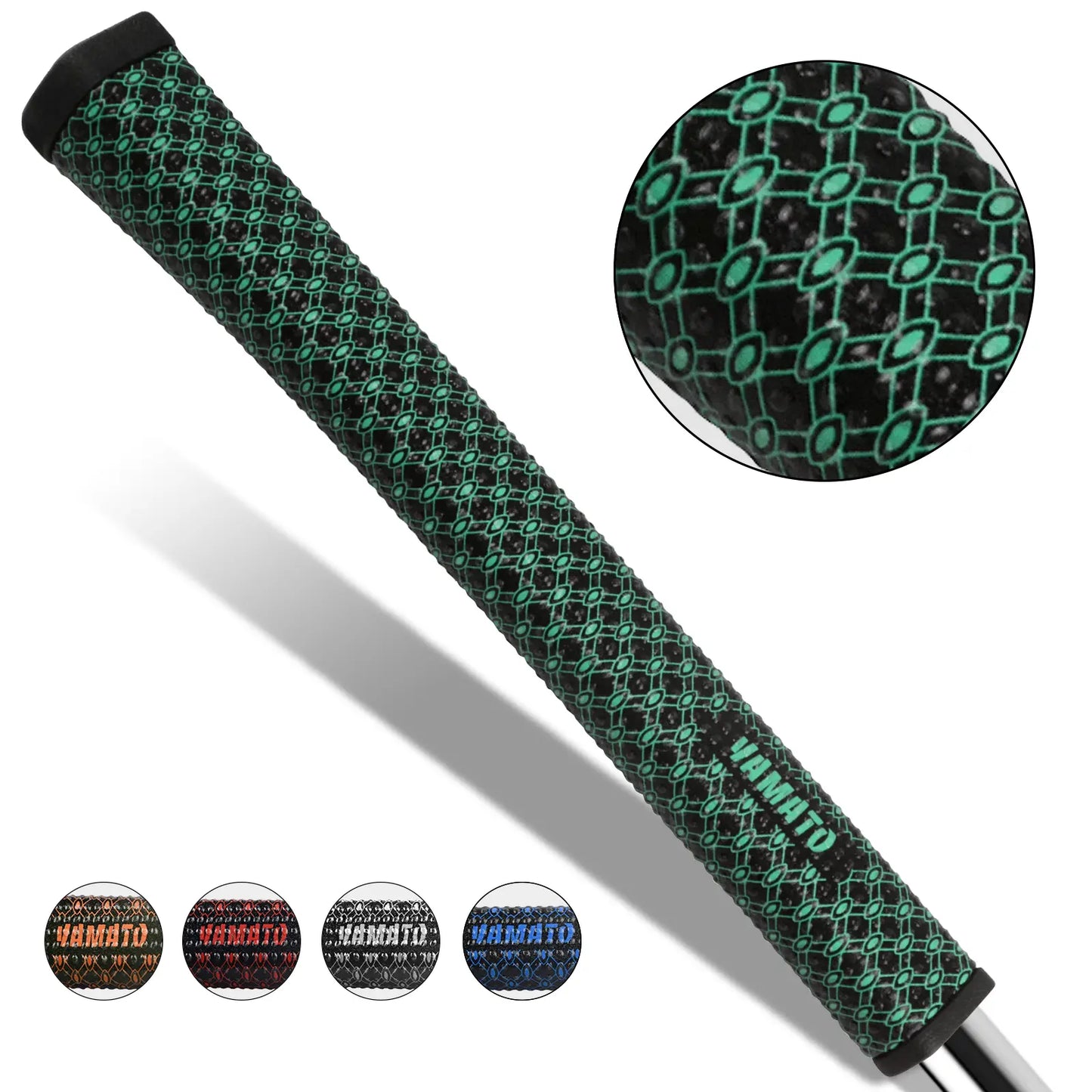 Yamato lightweight non‑slip putter grip in green – ergonomic pistol shape, microfiber silicone bead texture