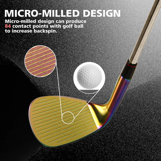 Close-up of Micro Milling Face on Yamato Rainbow Golf Wedge – Enhanced Spin Control