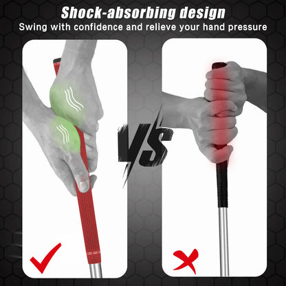 Shock absorption design of Yamato red golf grips – reduces vibration for a more comfortable swing.