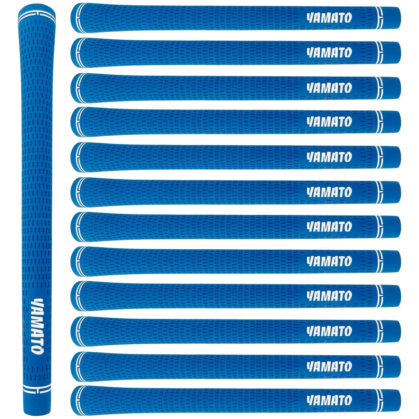 Yamato rubber golf grips set in blue—available in 3, 6, 9, or 13-piece configurations