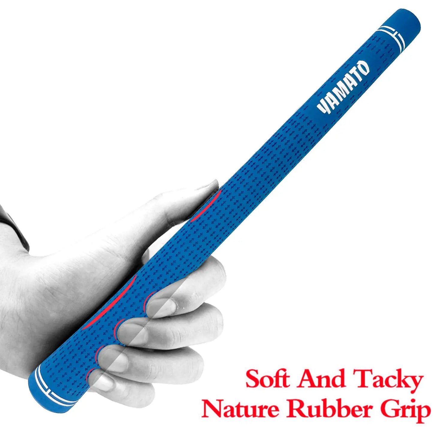 Demonstration of Yamato rubber grip held in hand, highlighting ergonomic comfort and control