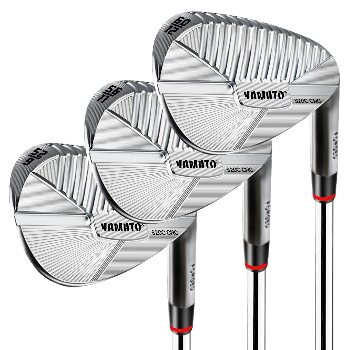 Yamato forged golf wedge set with 52°, 54°, and 58° clubs