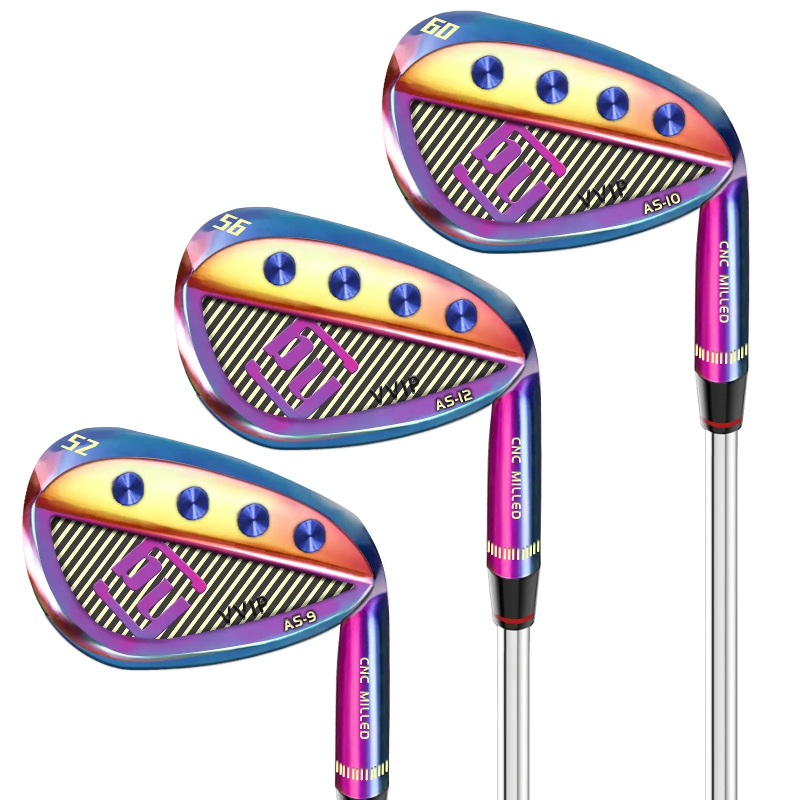Yamato full face wedge set – 52°, 56°, and 60° lofts in colorful finish, right-handed
