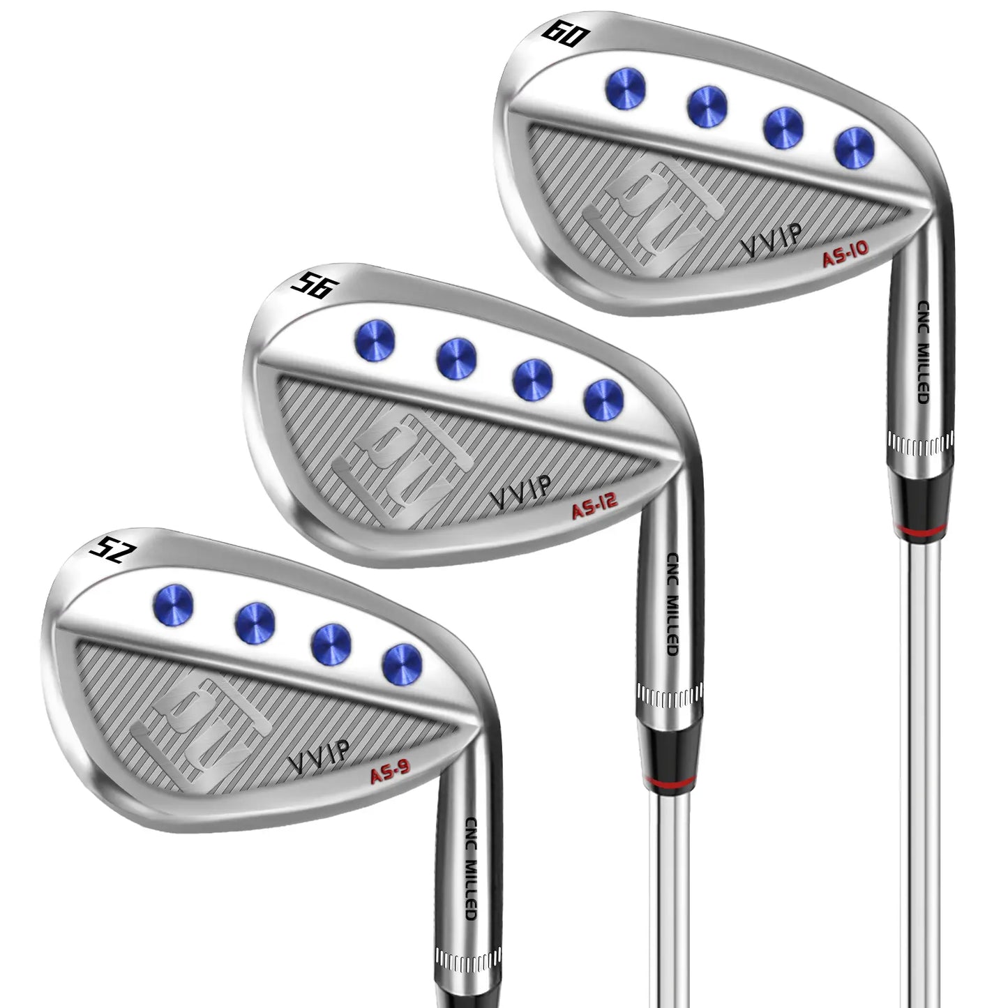 Yamato full face wedge set – 52°, 56°, and 60° lofts in silver finish, right-handed