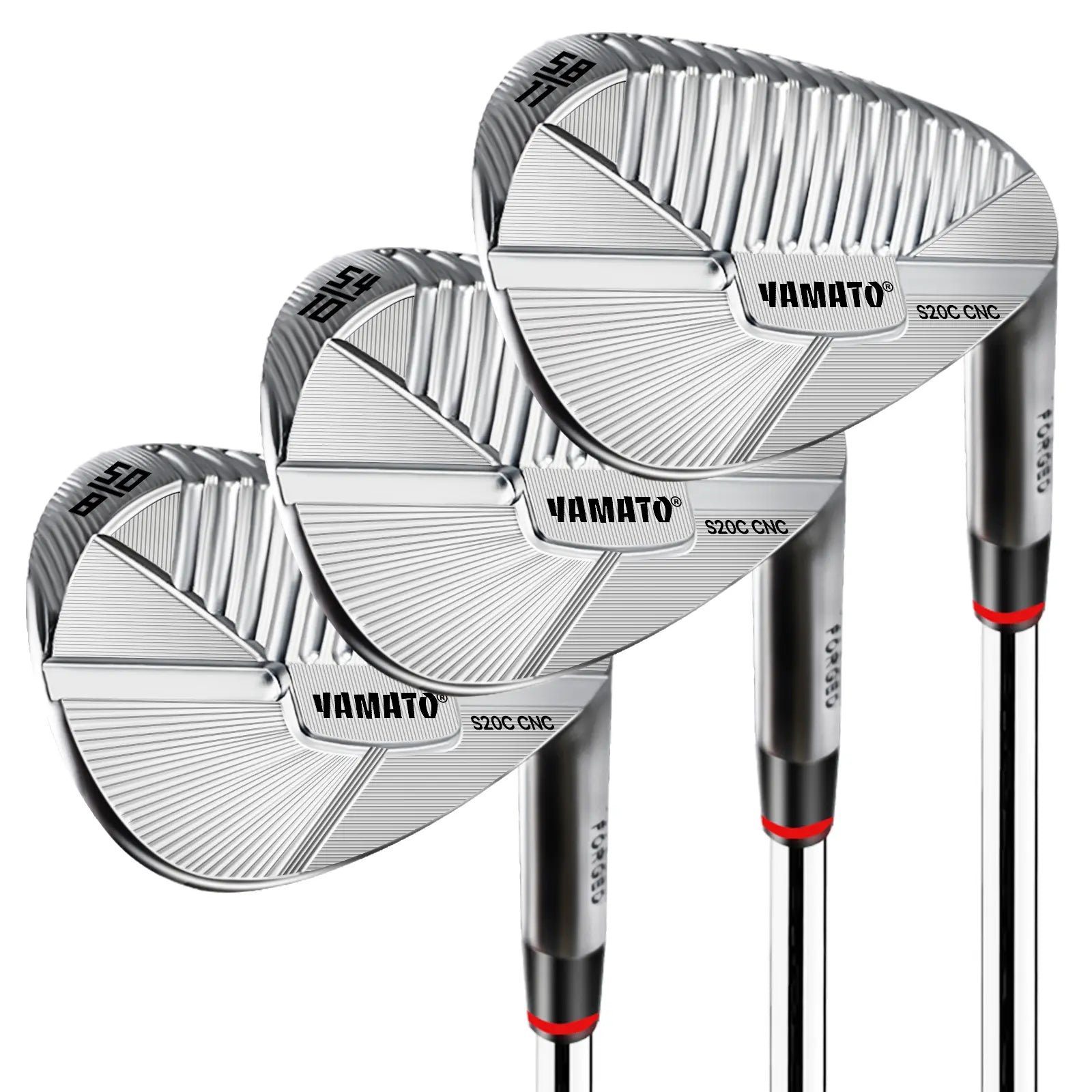 Yamato wedge set featuring 52°, 56°, and 60° forged wedges