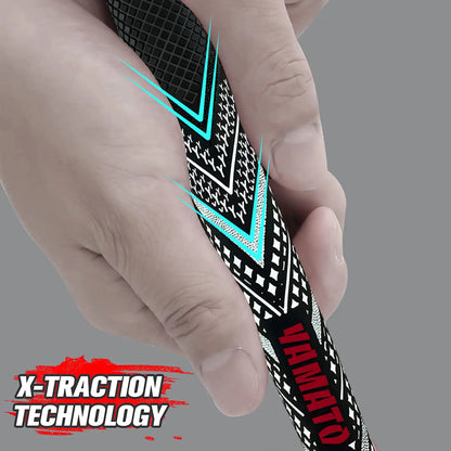 Yamato white golf grip held in hand, showing comfortable feel and non-slip all-weather design