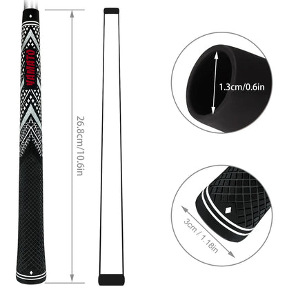 Size chart of Yamato white golf grip with length and core diameter measurements