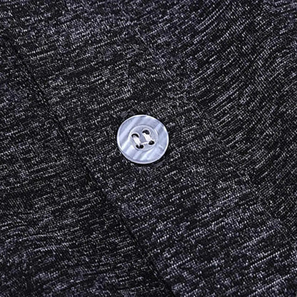 Close-up of the buttons on Yamato Men's Slim Fit Golf Polo in black, highlighting craftsmanship and design.