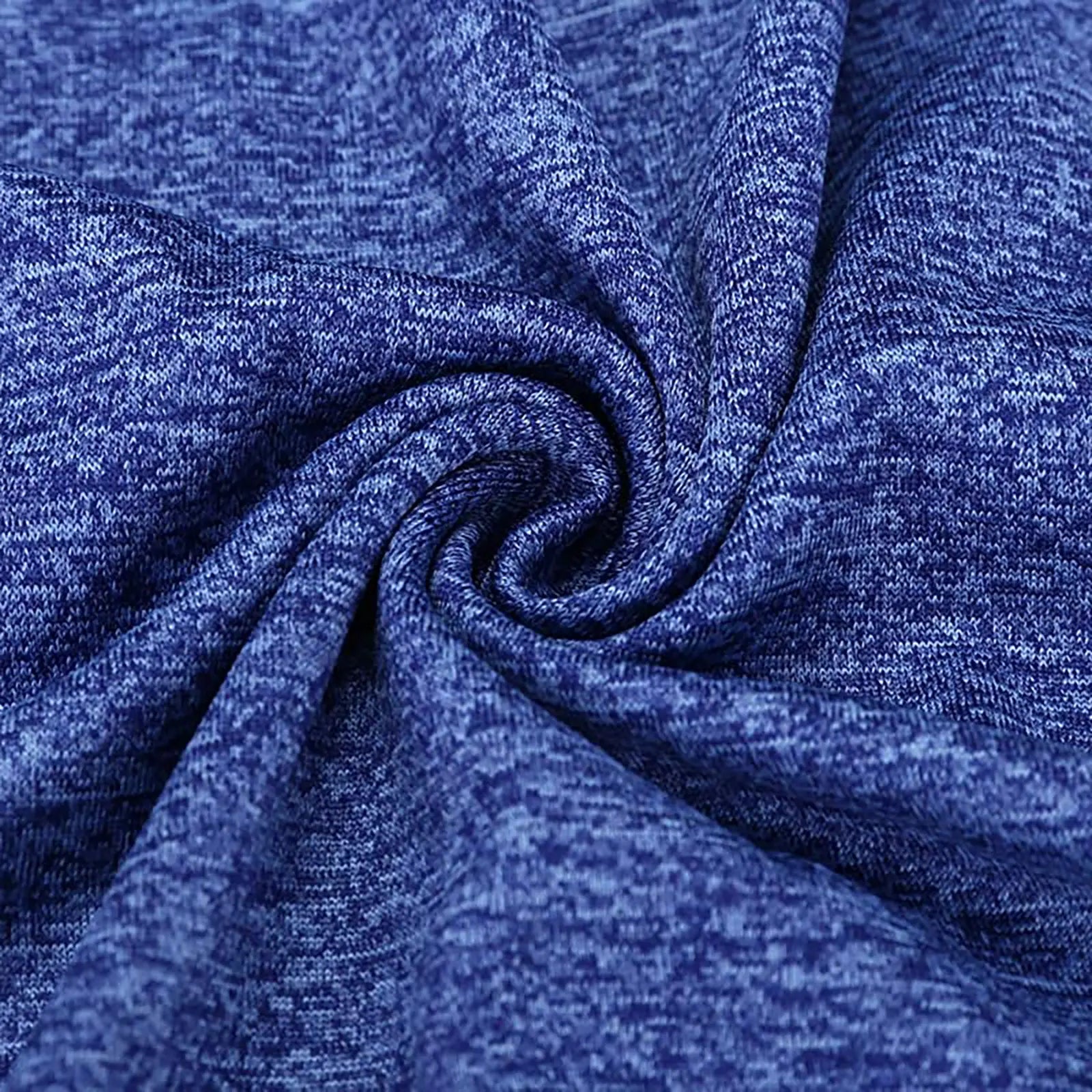 Close-up of fabric texture of Yamato Men's Slim Fit Golf Polo in blue, showing lightweight and moisture-wicking properties.