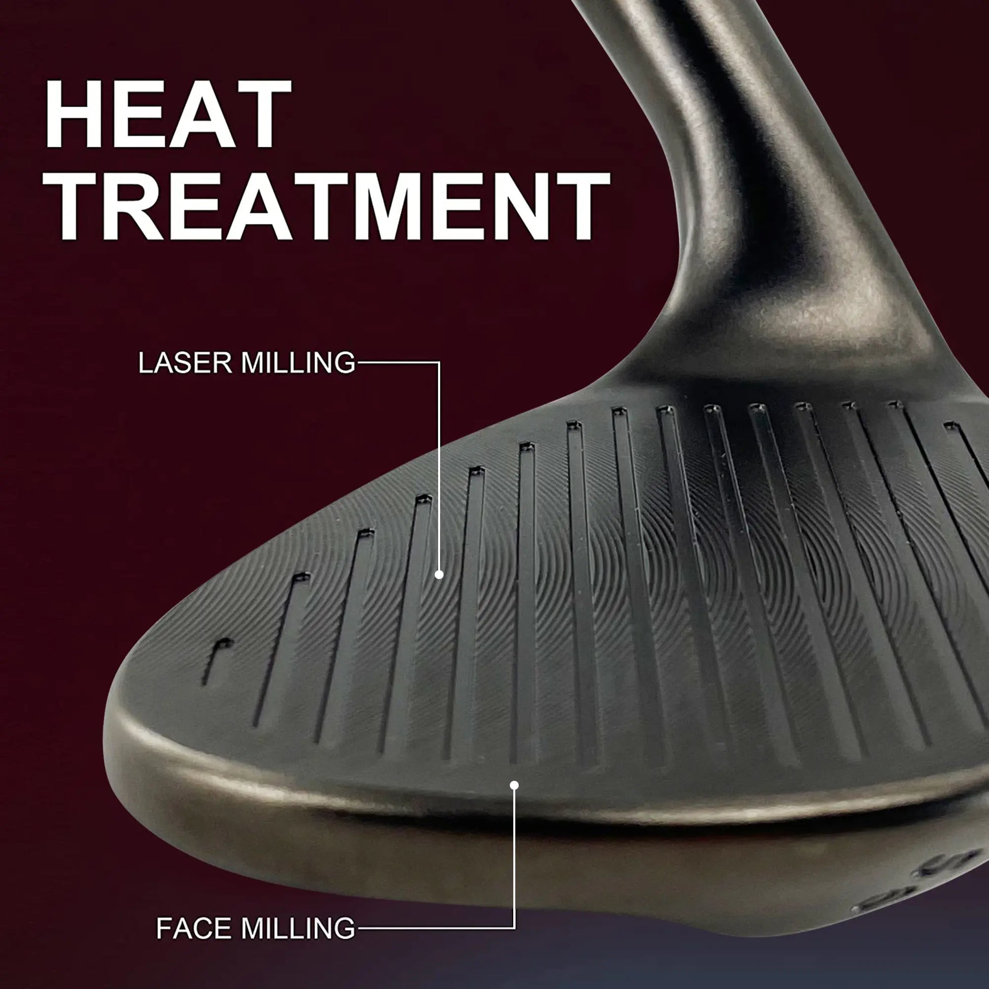 Yamato wedge – full face flat lay image of clubhead with laser-etched grooves